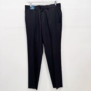 Reaction Kenneth Cole Modern Fit Recycled Micro-Check Trouser Black 34W 32L